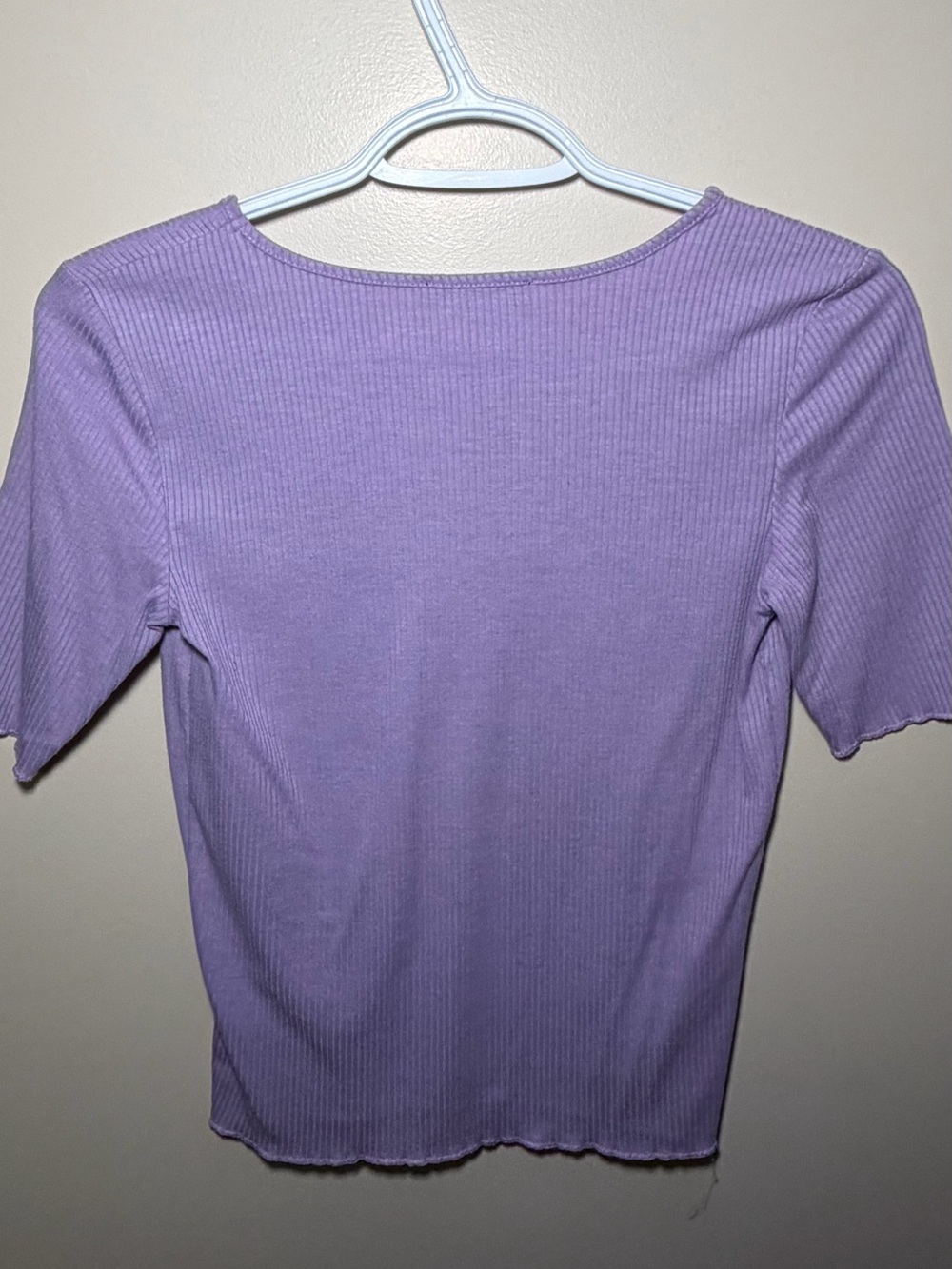 George Lavender Ribbed V-Neck Short Sleeve Tee - Picture 3 of 7